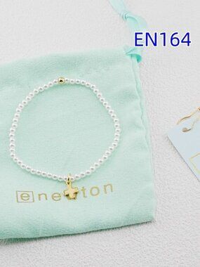 Enewton White Pearl Gold Cross Bracelet